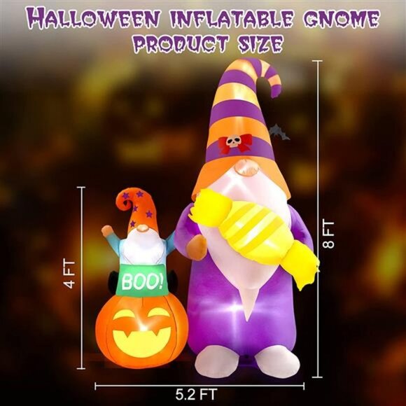 8 Ft Halloween Inflatables Decorations Outdoor Pumpkin...